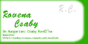 rovena csaby business card
